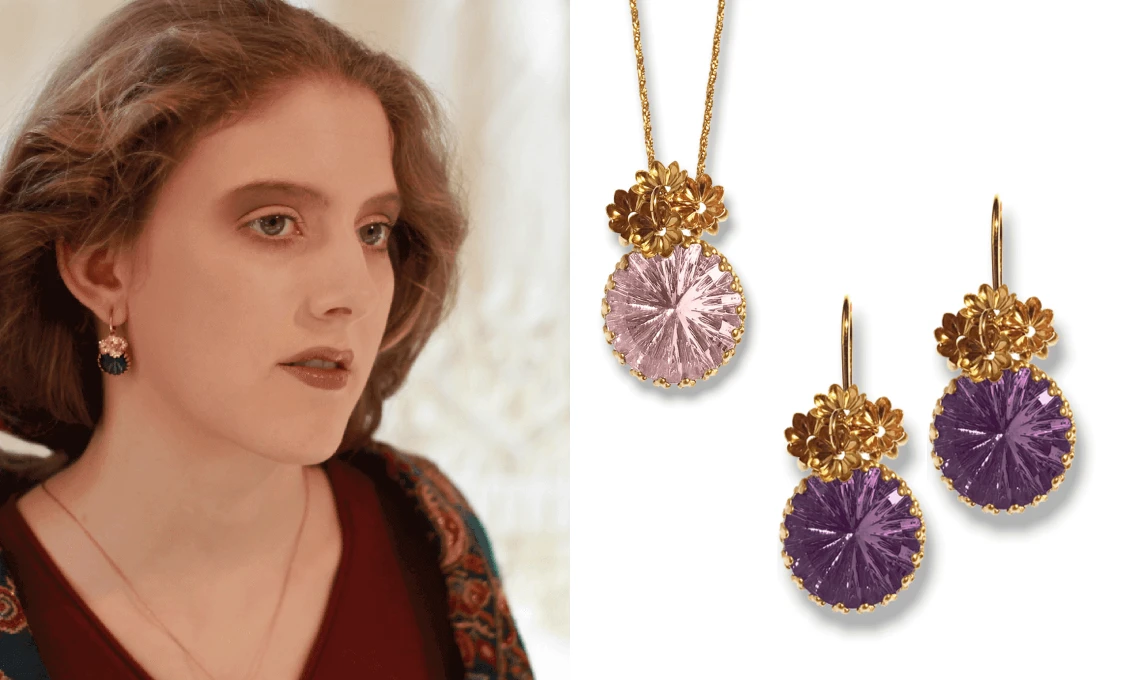 Doll Up Sister, Kollektion Dusty Rose Model mit Doll Up Sister Schmuck aus der Kollektion Dusty Rose